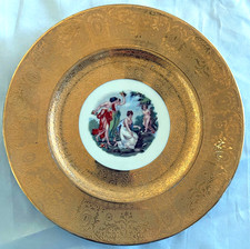 Vintage Sabin 22k Crest of Gold Collectors Plate Courting Couple New Orleans 9?