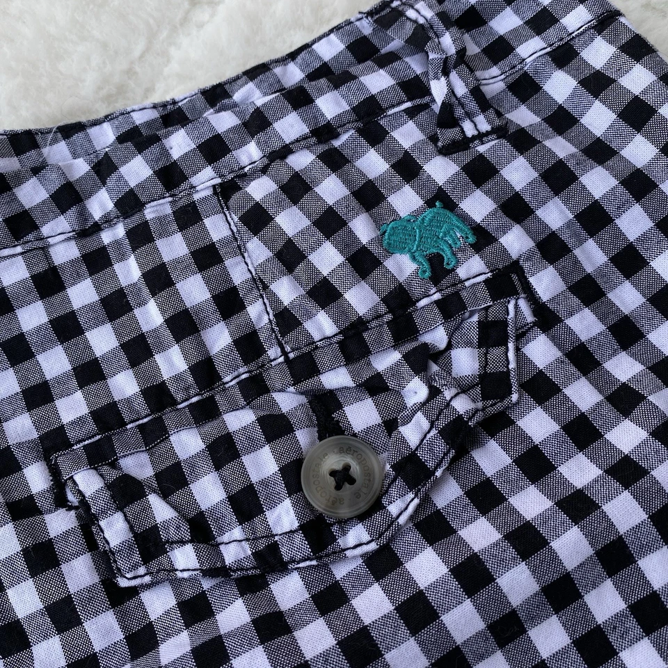 Pantalones cortos chinos Aeropostale 2012 talla 3/4 negros blancos a cuadros tiro bajo nuevos con etiquetas Foto 4 de 4