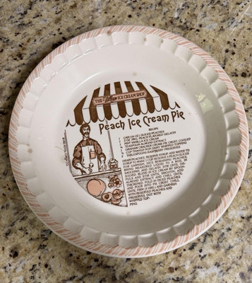 Royal China Country Harvest Peach Ice Cream Pie Recipe Round Ceramic Pie Plate
