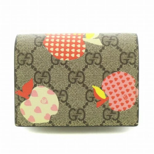 Gucci Repom Card Case Portefeuille Apple Bifold Compact GG Supreme Marron Multi Occasion bb