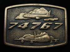 RA07144 VINTAGE 1978 74767 BOEING AIRCRAFT COMPANY SOLID BRASS BTS BELT BUCKLE