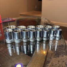 Vintage Indestro Super 12 Drive 10pc Sae 14pt Socket Set Usa