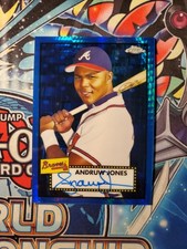 2021 Andruw Jones Topps Chrome Platinum Anniversary Auto Blue Prism /99 Braves