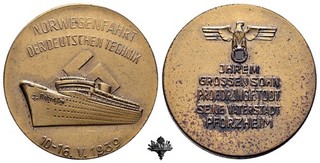 DEUTSCHES REICH Medal 1939 Maiden voyage of the ship Robert Ley Germany