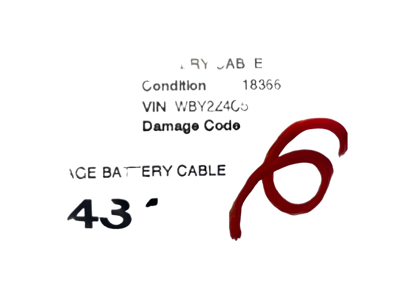 BMW i8 2014-2019 High voltage cable