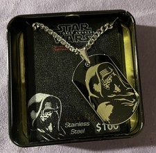 NIB Stars Wars Force Awakens Kylo Ren Villain Necklace Dog Tag Stainless Steel