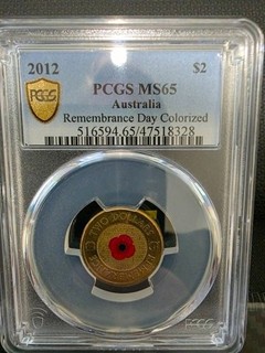 Australia 2012 Red Poppy $2 UNC Coin PCGS MS65
