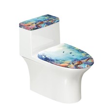 Sea Turtle Toilet Seat and Tank Lid Covers for Bathroom 2 Set Round Oval for ...