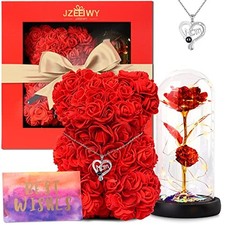 Gifts for Mom from Daughter and Son, Preserved Roses Flowers with I Red Mom