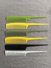 Vintage Lot Of 6 Nylon Rat Tail Teasing Fine Tooth Styling Hair Combs