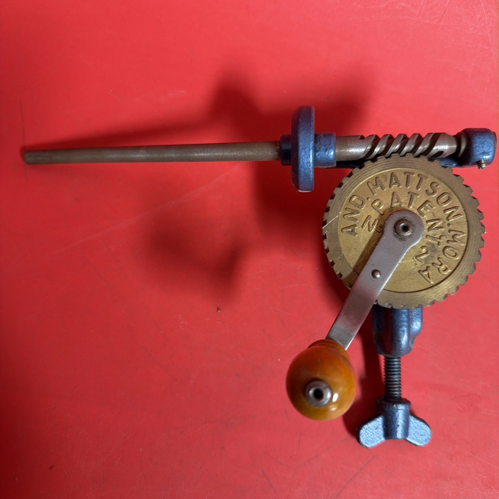 Vintage And. Mattson Mora No. 2 Hand Crank Sharpener Tool Made In Sweden