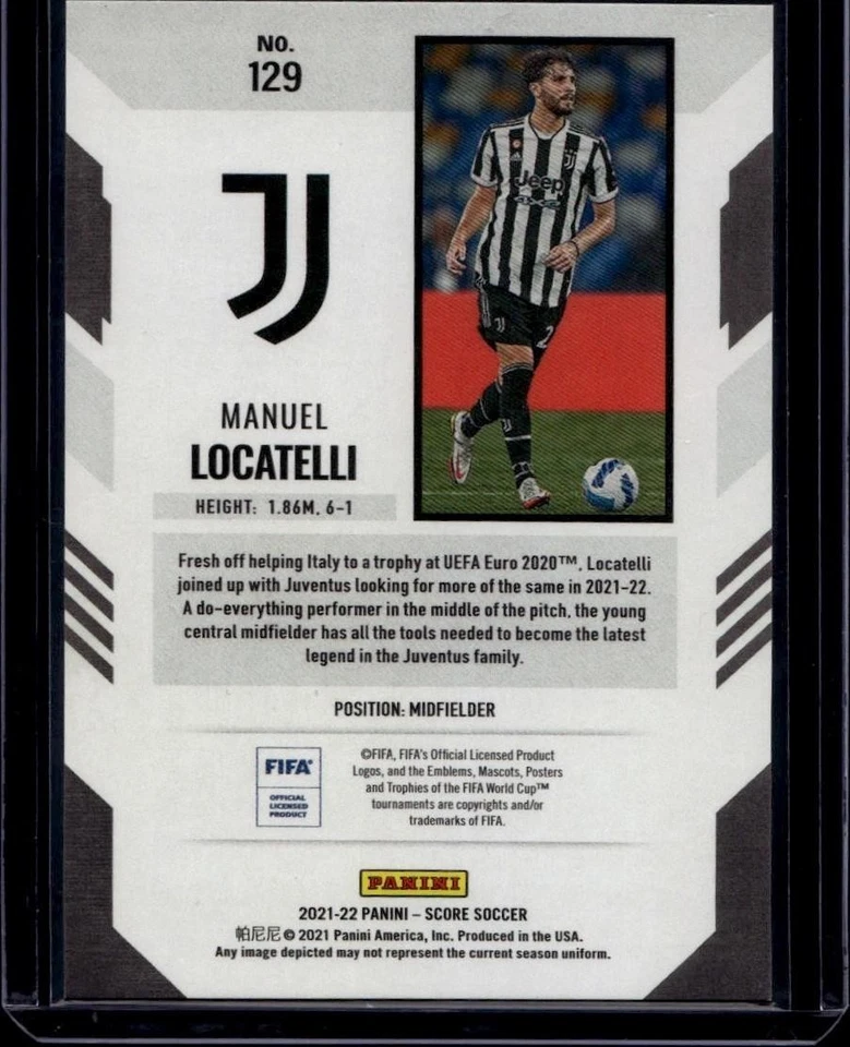 2021-22 Score FIFA #129 Manuel Locatelli Gold #/10 - Image 2 of 2