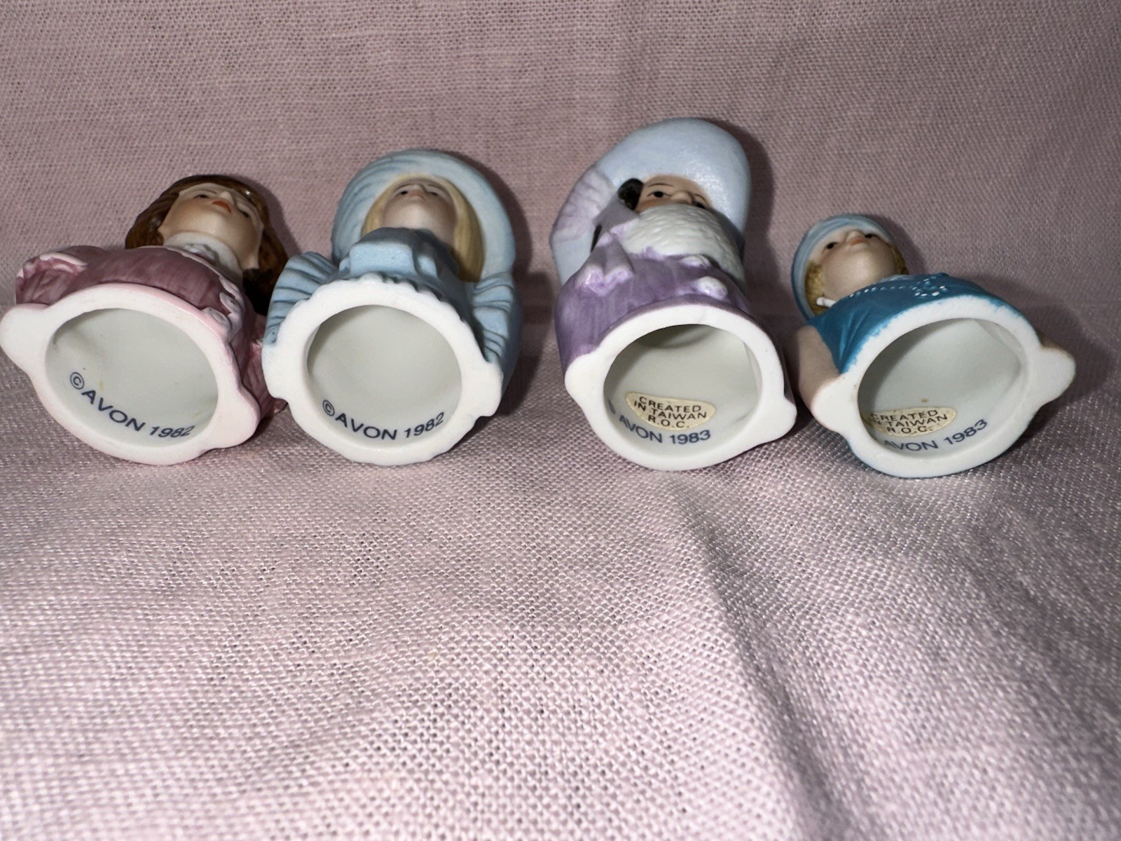 1980s Avon American Fashion Thimble Set of 8, no box or shelf