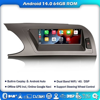 8.8'' Android 14 Car Stereo GPS Sat Nav CarPlay Idrive BT5.0 4G Audi A4 B8 S4 RS4 64GB