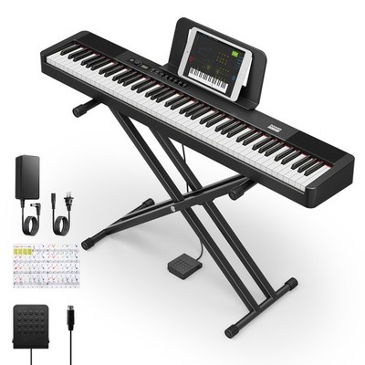  Donner DEP-20 Lite Gewicht Digitalpiano 88 Tasten mit Ständer, Sustain-Pedal