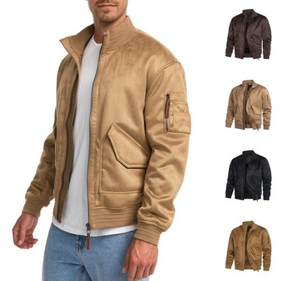 Indicode Herren Winterjacke INFrosco-Jacke Herrenjacke Kunstleder Velours