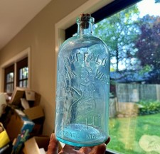 Buffalo Lithia Water Natures Materia Medica Large Blown Bottle Pictorial Woman