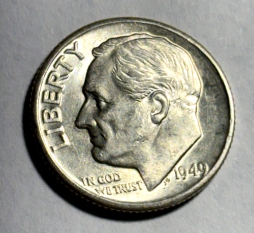 Semi Key Date 1949 D Roosevelt Silver Dime BU Uncirculated
