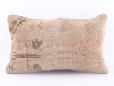 Turkish Kilim Euro Sham Pillow 12x20 | Handmade Rustic Cushion Cover