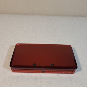 Nintendo 3DS Metallic Red Handheld Console System w/ Stylus Charger SD 2 Games