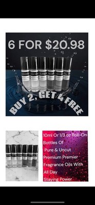 BUY 2, GET 4 FREE (add 6 to cart) 6 For $20.98 MEN Body Oil WOMEN Body Oil  10ml
