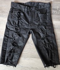 Smoke Rise Men s Distressed Black Denim Shorts Size 30 Frayed Hem Streetwear