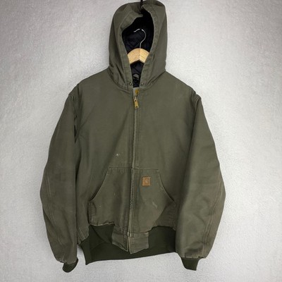 Carhartt Active Jacket Nylon Quilt Lined Mens Medium J247 MOS Moss Green