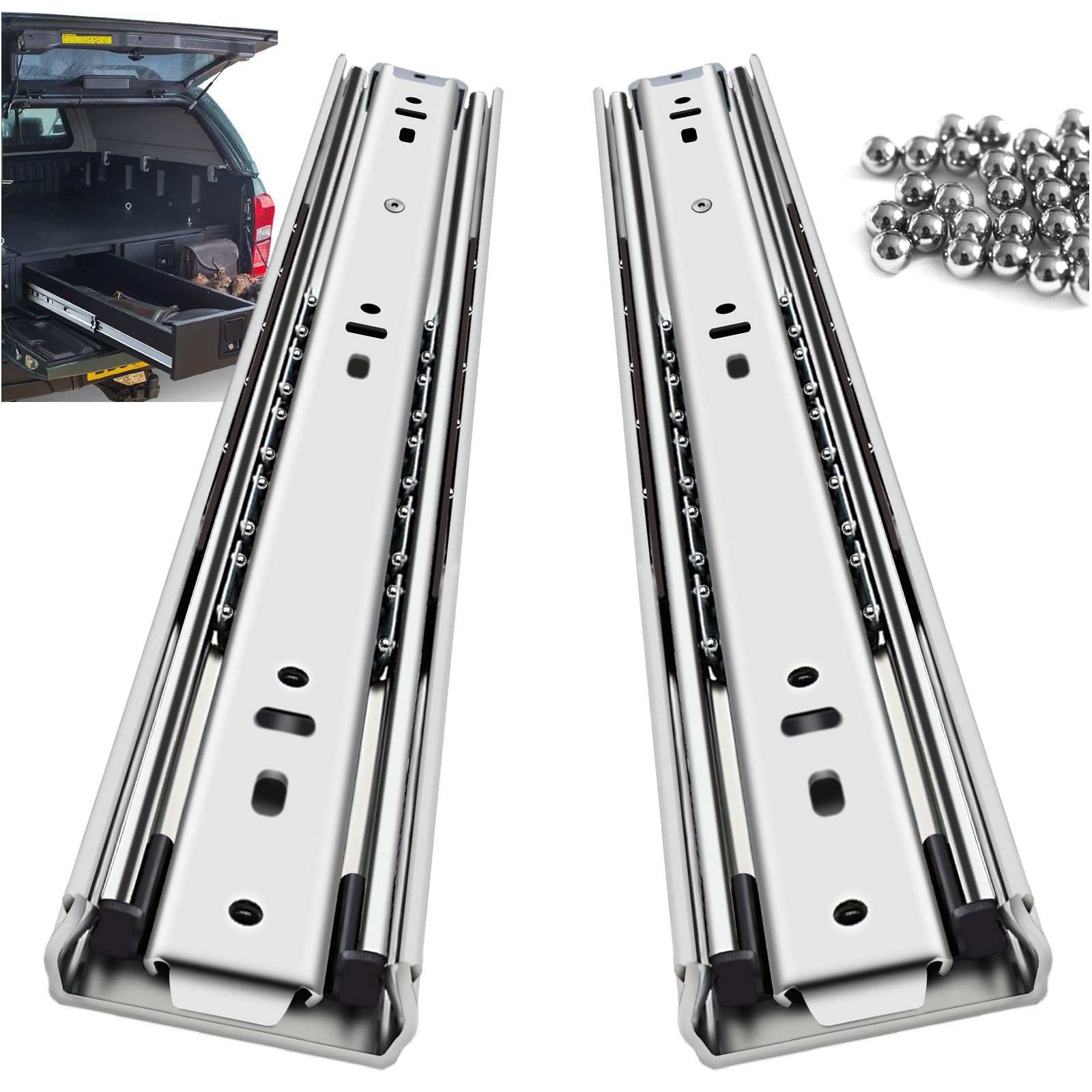 Heavy Duty Drawer Slides Full Extension Side Mount 14 16 18 20 22 24 26 28 30...