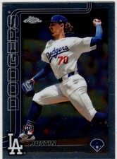 2025 Topps Chrome Baseball Justin Wrobleski No. 38 Los Angeles Dodgers