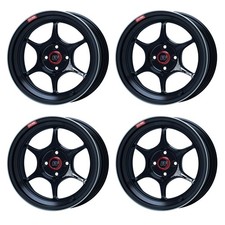 Genuine Enkei Wheels Pf06 15x8.0j 25 4x100 Black Set Of 4