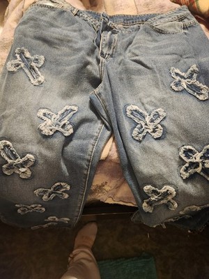 Jeans W Cross Design Xxl Measures 30x30 Purchased Did Not Fit