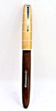 Waterman Vintage Taperite-Tan with goldtone cap  Fountain Pen-flexible fine
