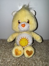 Care Bears Funshine Bear Plush Stuffed Animal Yellow Sunshine 8" 2002 TCFC