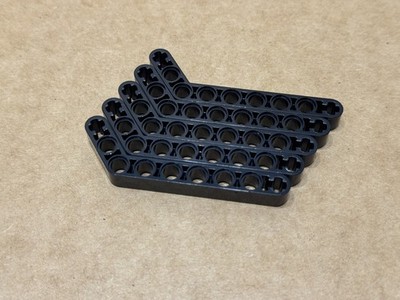 LEGO Parts - Black Technic, Liftarm Bent Thick 1 x 9 (7 - 3) - No 32271 - QTY 5