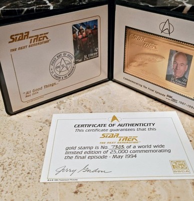 Star Trek Gold Stamp TNG Final Episode All Good Things w/ COA Picard St. Vincent