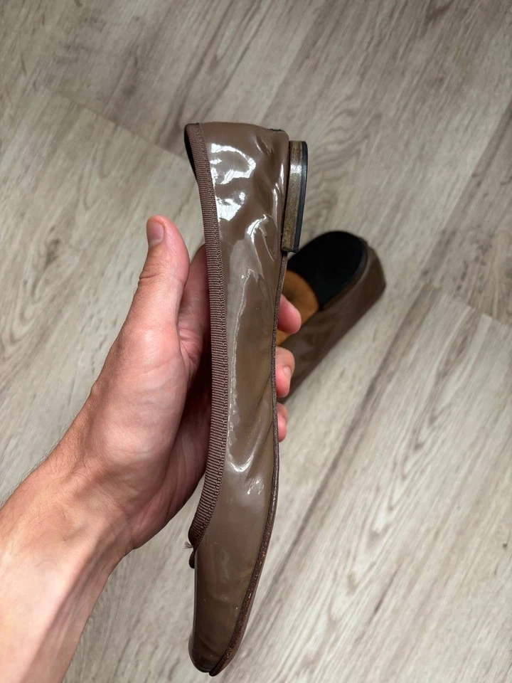 Zapatos planos de ballet para mujer Repetto Paris marrón charol talla 40 EU / 9,5 EE. UU. Foto 4 de 4