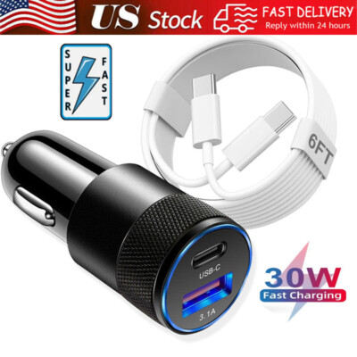 30W Fast Charging USB C Car Charger Adapter For iPhone 16 15 14 13 Pro Max Plus
