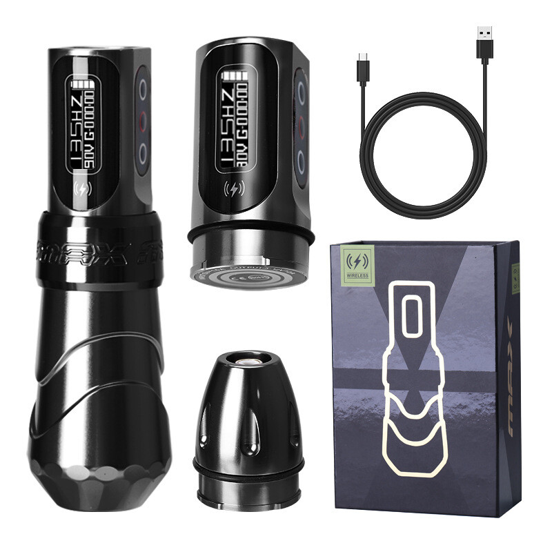 MAX Wireless Tattoo Machine Pen Strong Coreless Motor 2400mAh Battery KIT