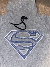 Unisex Superman Gray Hoodie Size Medium