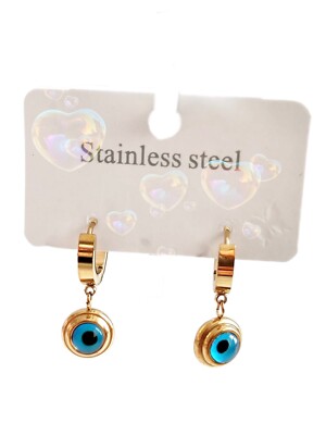 Stainless Steel Blue-Eye Dangle/Drop Hinged Earing