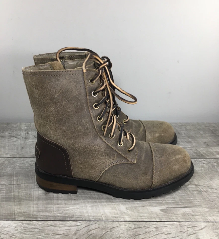 Women’s UGG 1095131 Kilmer II Chipmunk Shearling Waterproof Combat Boots Size 7 - Image 2 of 4