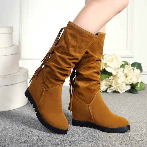 Ankle Boots Winter Suede Flat Heel 