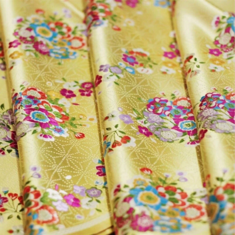 Flower Chinese Brocade Satin Fabric Cloth Dress Craft Faux Silk DIY Sewing Craft - Image 3 of 4