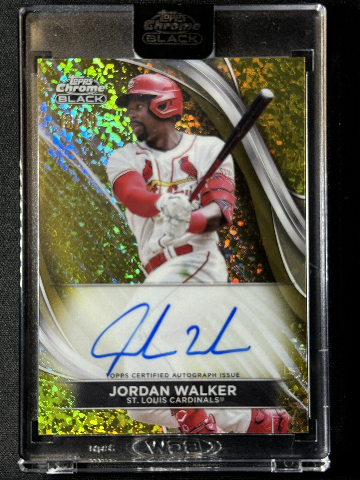 Jordan Walker 2024 Topps Chrome Black Auto Gold Mini Diamonds/50 Cardinals STL