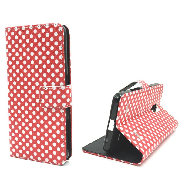 Schutz HüLle Handy Zte Blade V7 Lite Polka Dot Rot Tasche Panzer Schutz Glas 9H-image