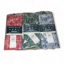 Perry Ellis Portfolio Mens Assorted 3 Packs Of Bandanas 9 Total Lot Set New