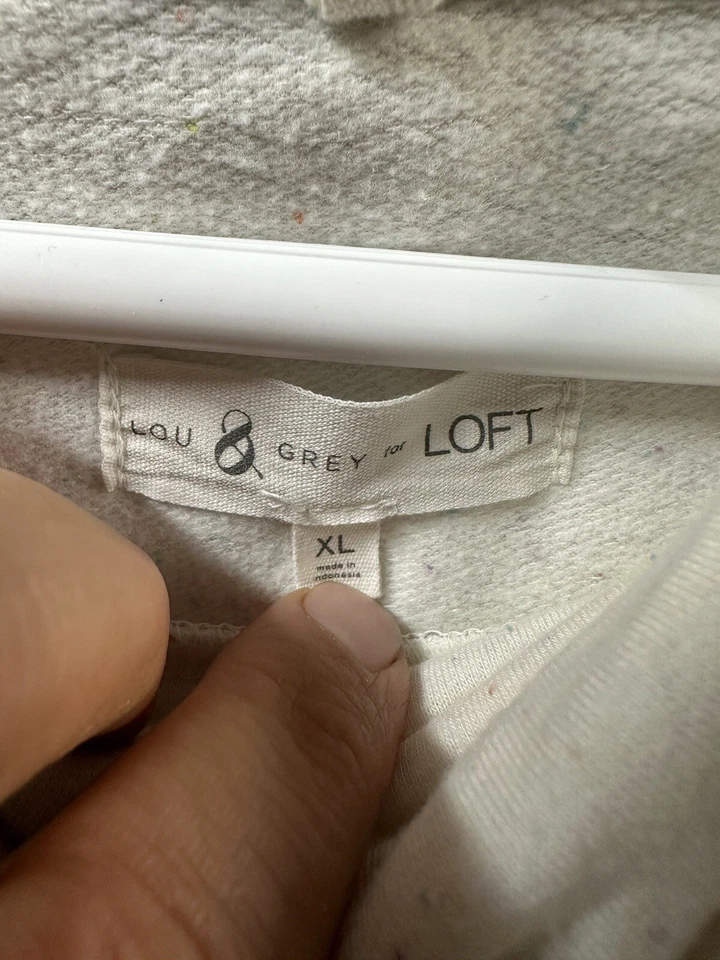 Top Lou & Grey para mujer con capucha cuello XL marfil moteado manga larga mezcla de rayón Foto 2 de 4