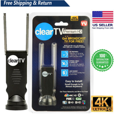 Clear TV Premium HDTV Antenna Digital Indoor Antenna Free 4K HD TV Channels NEW