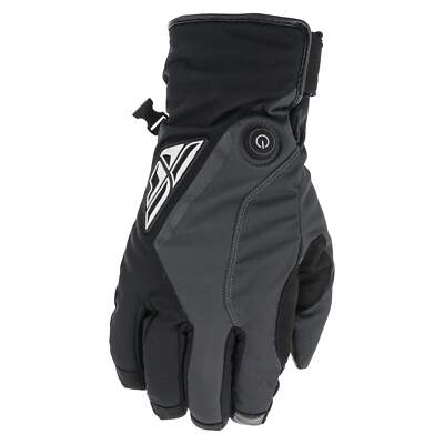 Fly Racing Title Heated Snowmobile and Snowbike MX Style Gloves - Black / Grey