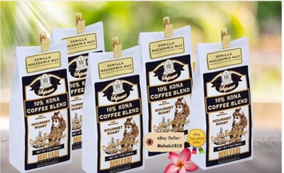 FRESH FIVE Hawaii Coffee Mulvadi Vanilla Macadamia Nut Ground Coffee 7 Oz.
